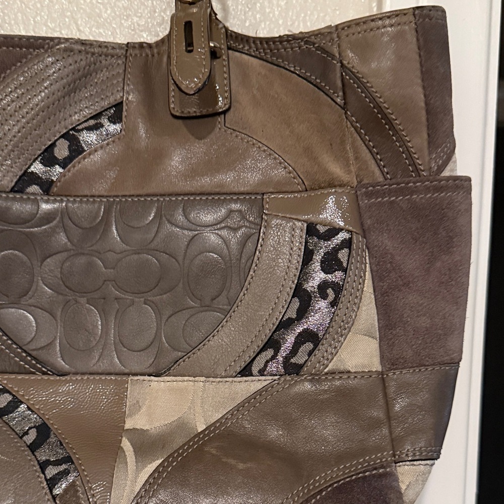 Coach Patchwork Shoulder Bag In Gray - image 7